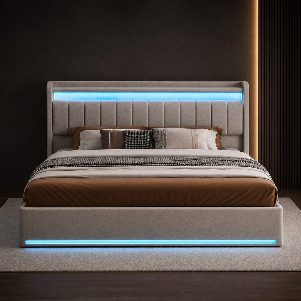 Lit Coffre 140x200cm LED et USB