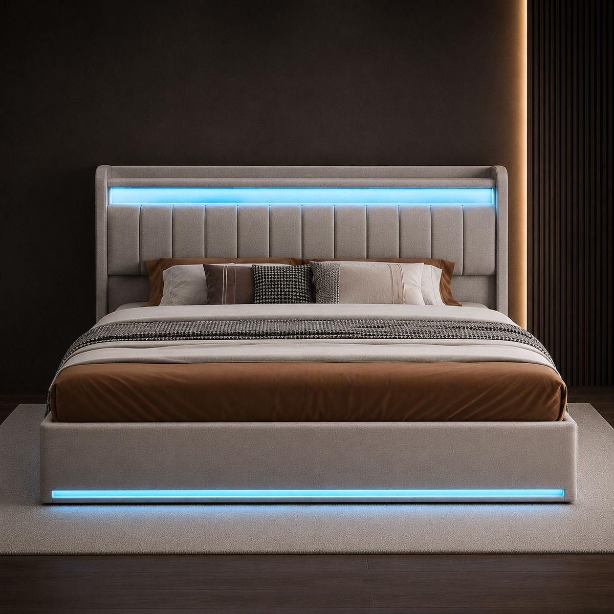 Lit Coffre 140x200cm LED et USB
