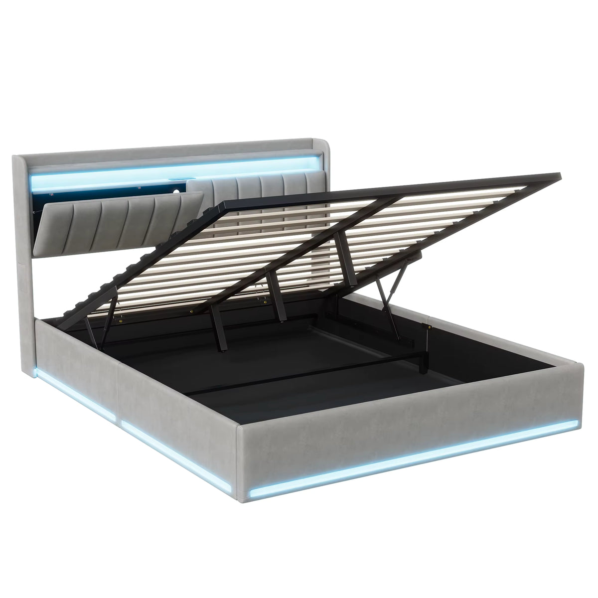 Lit Coffre 140x200cm LED et USB